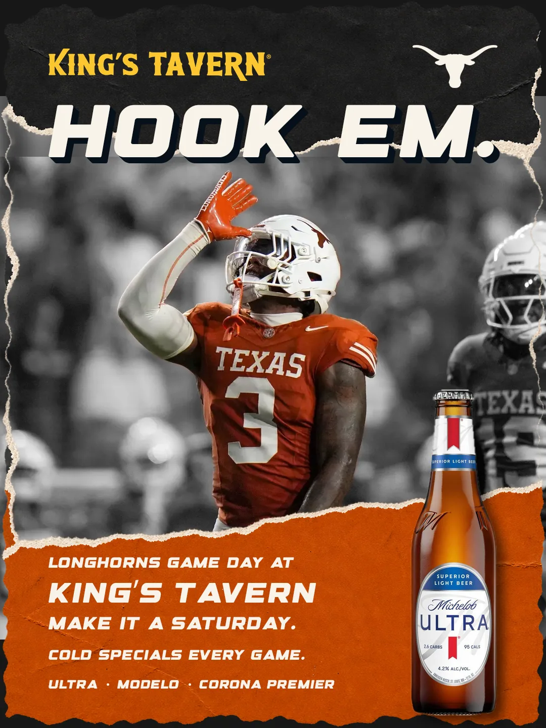 Kings Tavern: «Hook ’em.» para el game day de los Longhorns